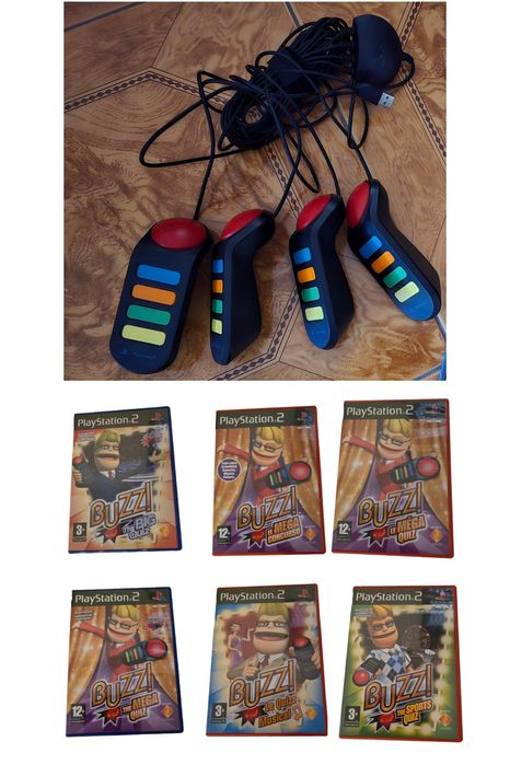 Comandos buzz com fios  / jogos buzz - playstation 2 / ps2