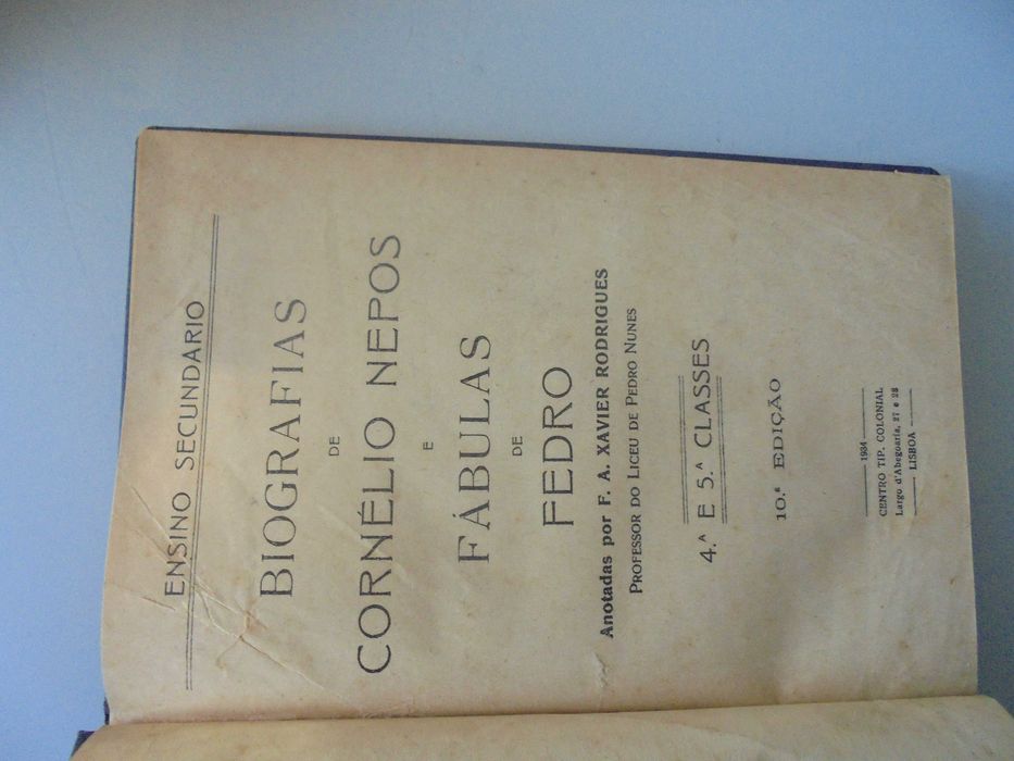 Rodrigues (F.A.Xavier,Anotadas);Biografias de Cornélio-Fábulas  Pedro