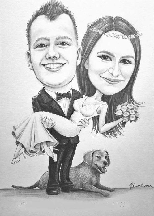 karykatura ze zdjęcia i na eventach, oryginalny prezent