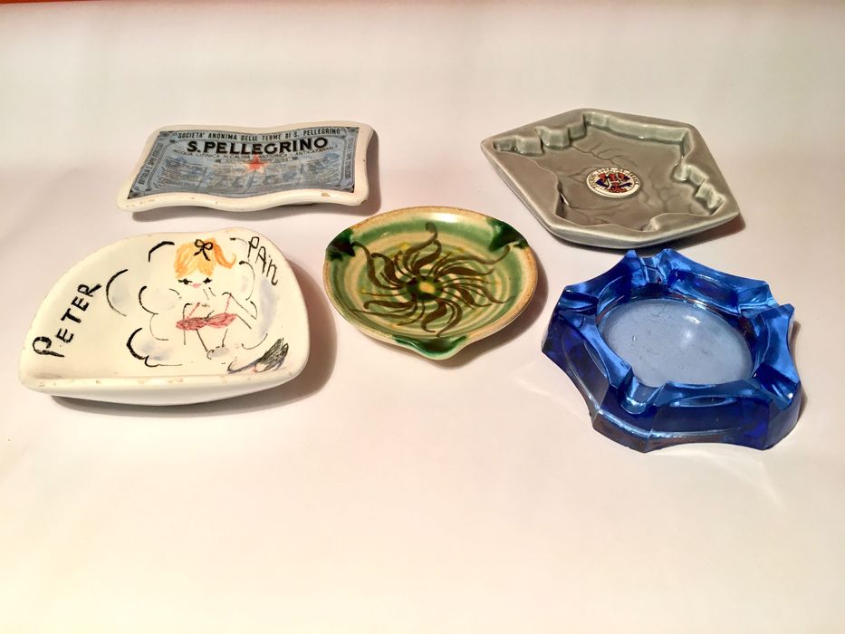 5 CINZEIROS RAROS - antigos e em bom estado