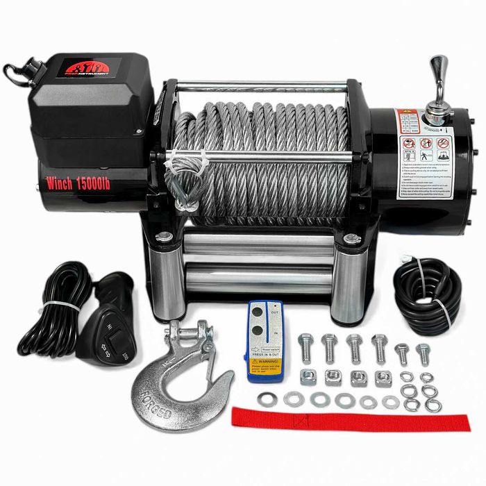 Лебідка 15000 Lbs (6800кг 12V) електрична лебідка на евакуатор, лафет