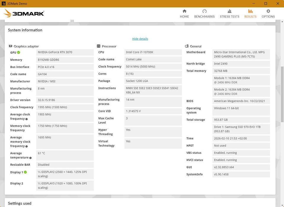 MSI GeForce RTX 3070 Gaming Z Trio 8GB GDDR6