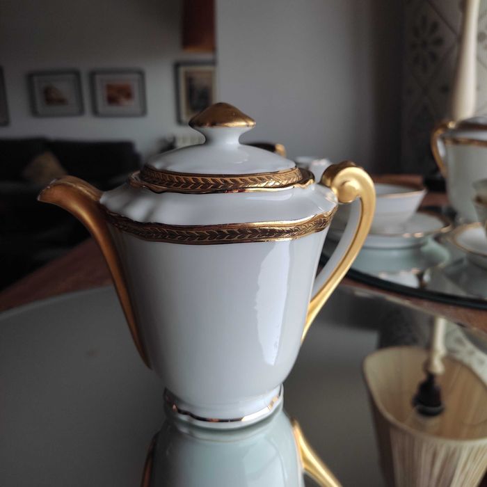 Serviço de chá Limoges dourado