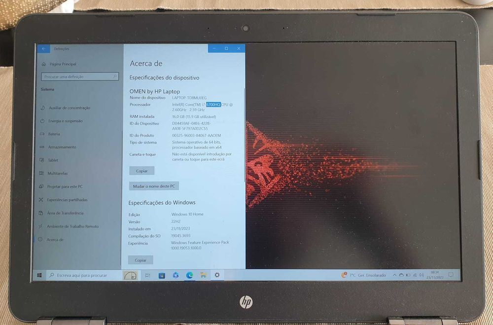 PC Portátil i7 - Gamming Omen - 15-AX005G64354218681218121