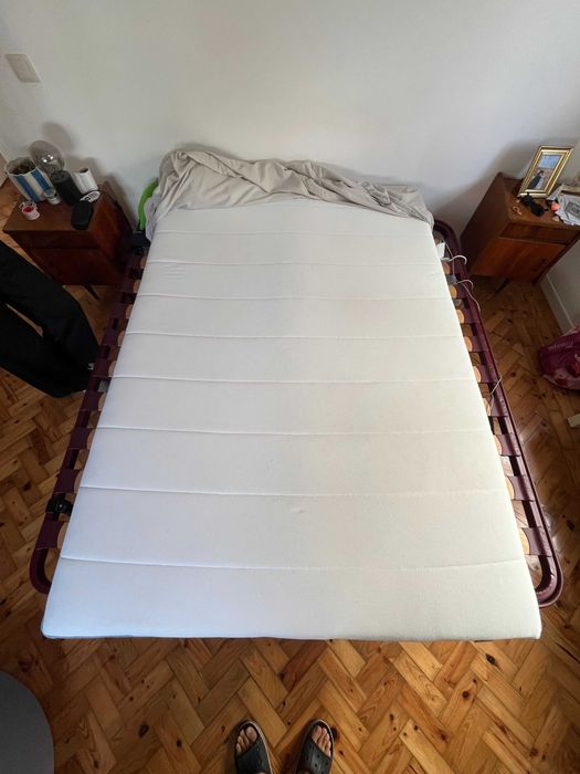 Colchão IKEA 140x200 cm molas ensacadas, firme/azul claro