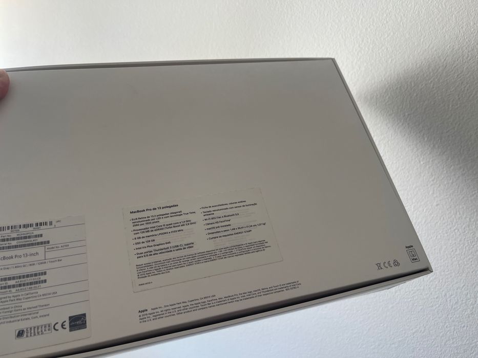 Caixa/embalagem de MacBook Pro 2019