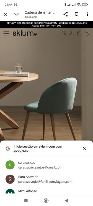 Pack 8 Cadeiras de jantar skulum