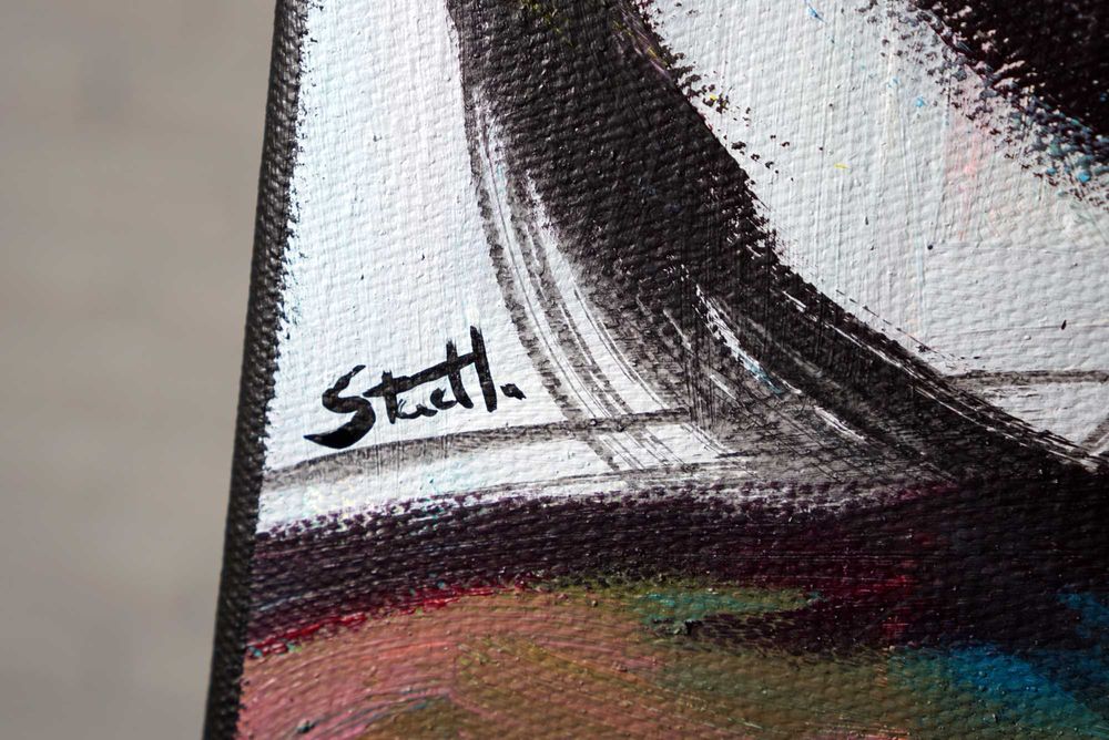 Obraz olejny 80x100 duży oryginalny nowy ekspresja z certyfikatem