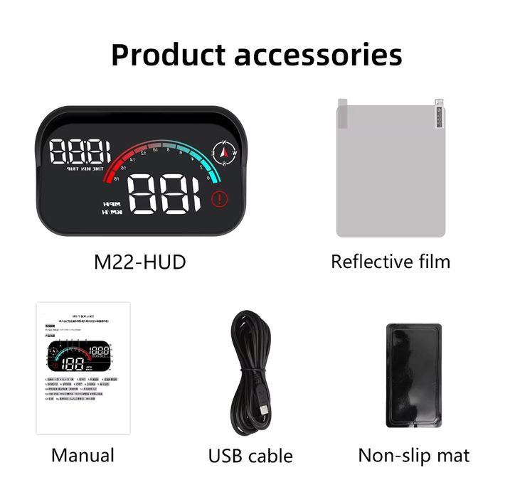 Проекционный дисплей спидометра на лобовое стекло модель M22 HUD GPS