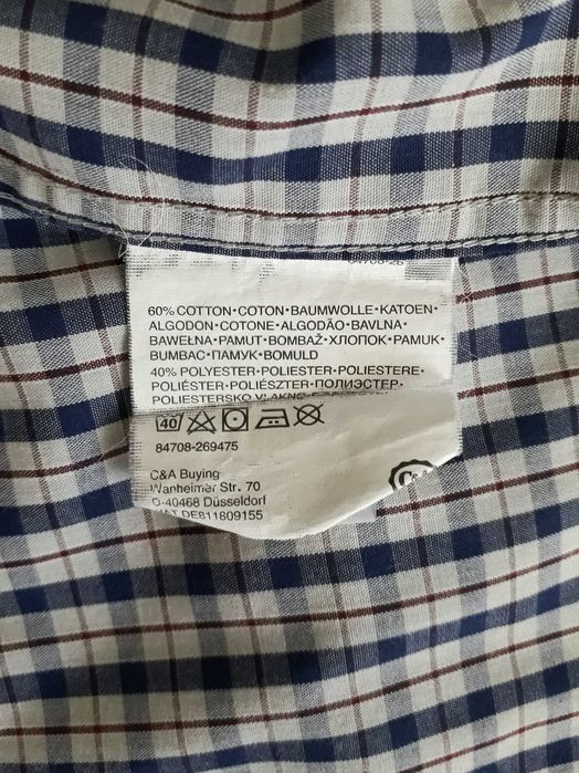 Camisa aos quadrados em tons de azul, creme e bordeaux (tam. XXL)