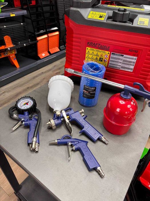 Набір пневмоінструментів для компресора 5 од. Kraft Dele KD410