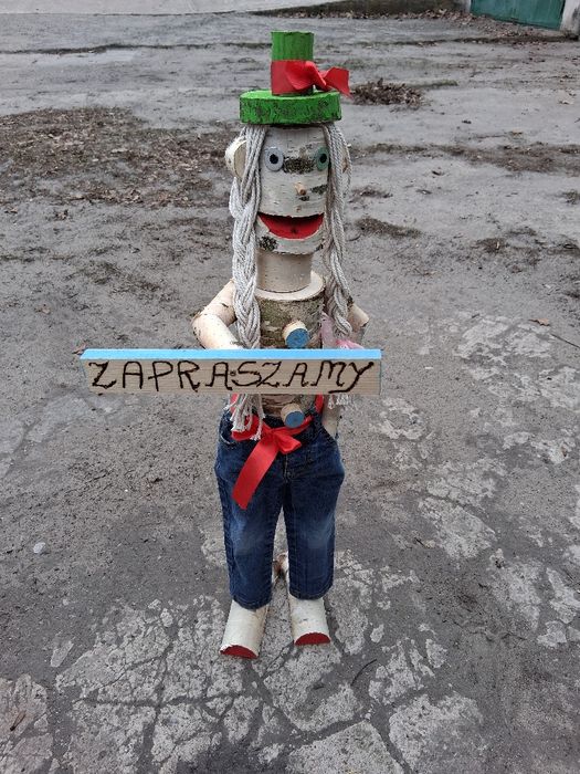 Figurka, ozdoba do ogrodu, domu, działki z brzozy