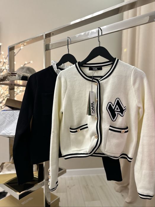 Молочний кардиган Karl Lagerfeld, В НАЯВНОСТІ (светр, подарунок)