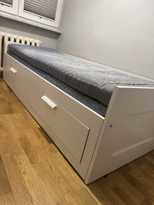 Łóżko rozkładane białe Ikea Brimnes + 2 materace gratis