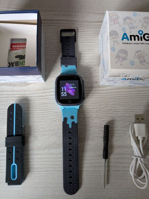 Детские GPS часы AmiGo GO008 MILKY GPS Wi-Fi Blue