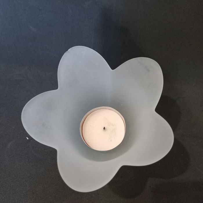 Porta velas vidro flor