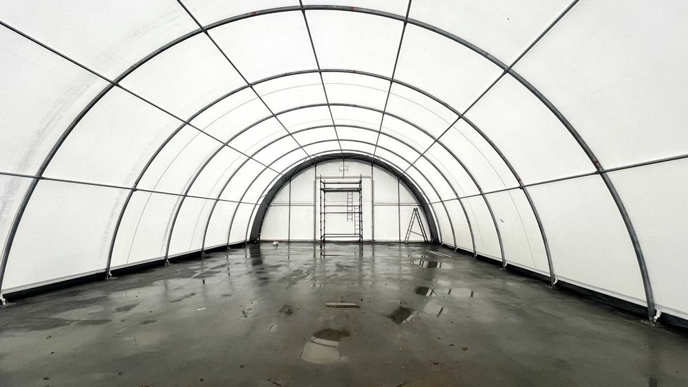 Zadaszenie na kontenery namiot magazynowy 6x12m hala łukowa magazyn