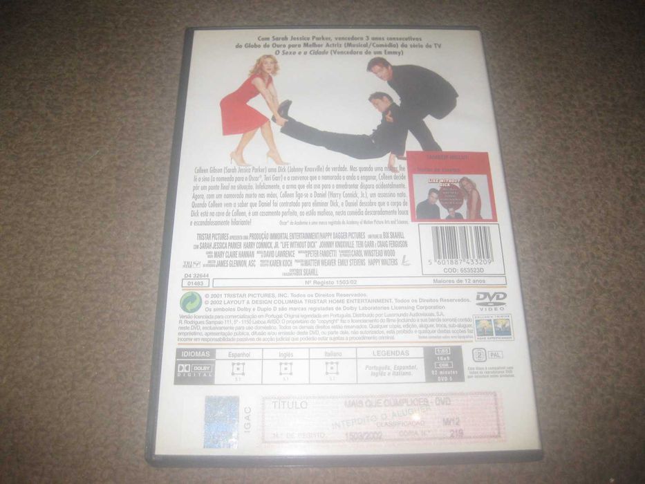 DVD "Mais Que Cúmplices" com Sarah Jessica Parker/Raro!