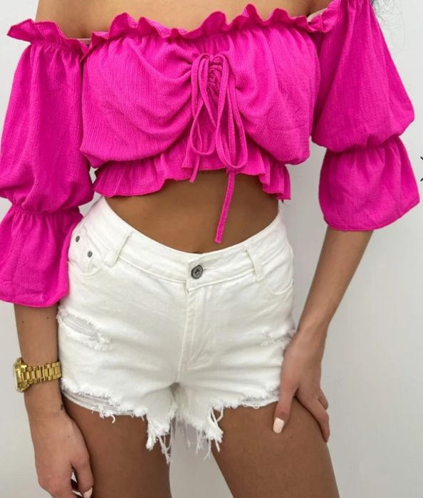 Szorty jeansowe białe przetarcia