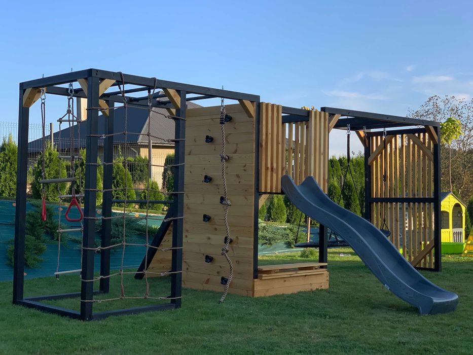 PROMOCJA - Plac zabaw - Pola - Drewniany - Małpi gaj - Domek - Duży