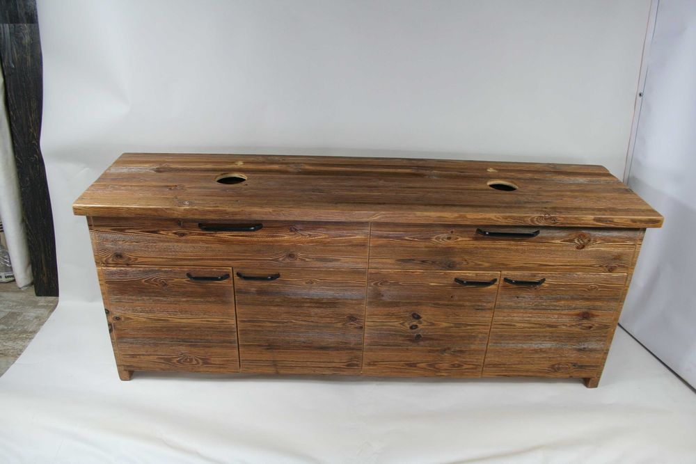 Duża szafka łazienkowa, stare drewno, dwie szuflady oraz drzwiczki