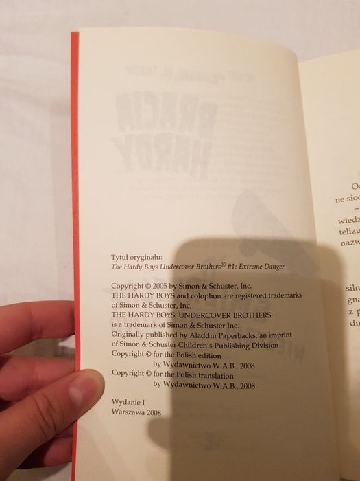 Śmiertelne niebezpieczeństwo Bracia Hardy Franklin W. Dixon miękka okł