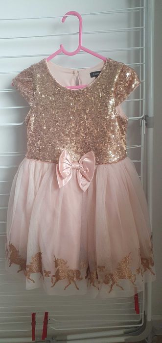 Sukienka na urodziny święta jednorożec 110 razem z bucikami