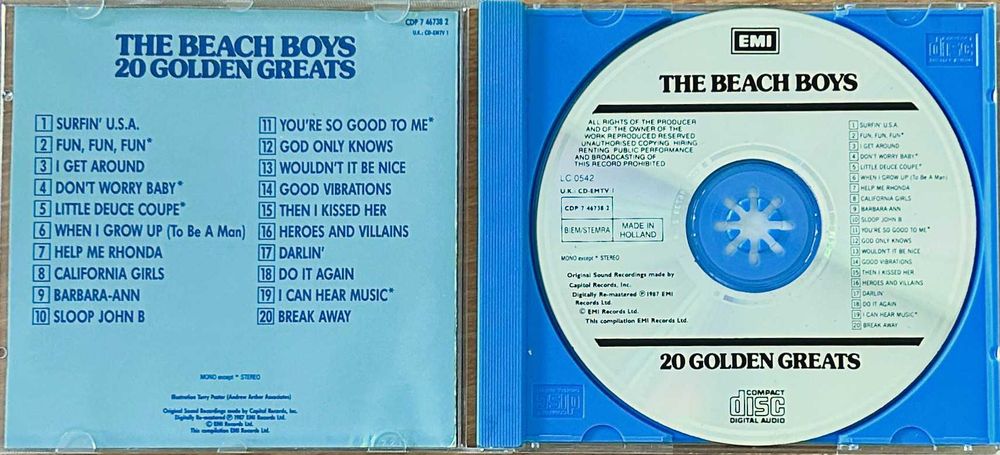 The Beach Boys - 20 golden greats - 1987 - CD