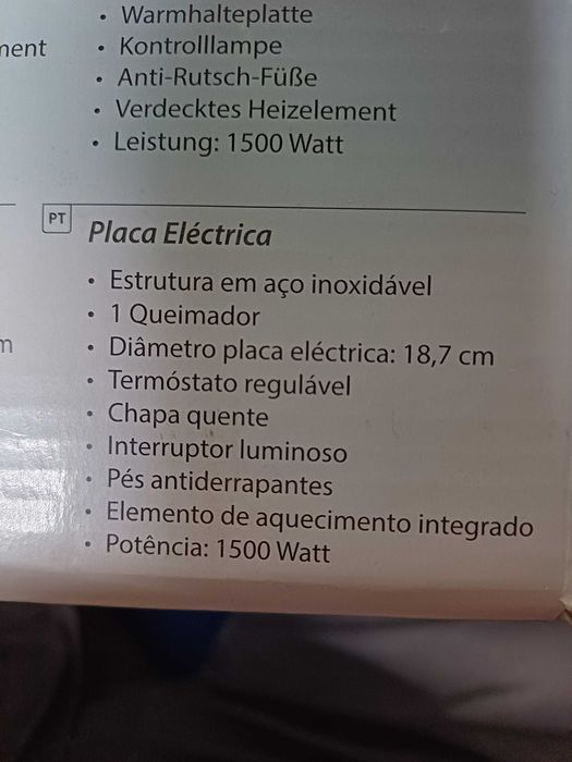 Placa eletrica Tristar