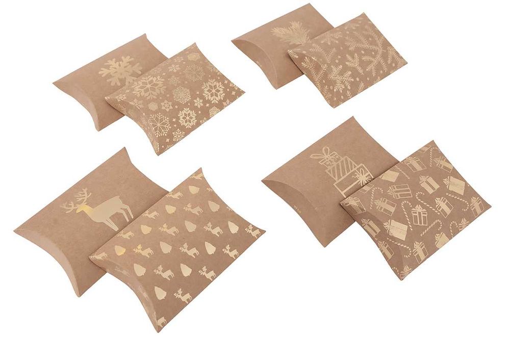 Pudełka składane pillow box "śnieżynki" 1opak./2szt.