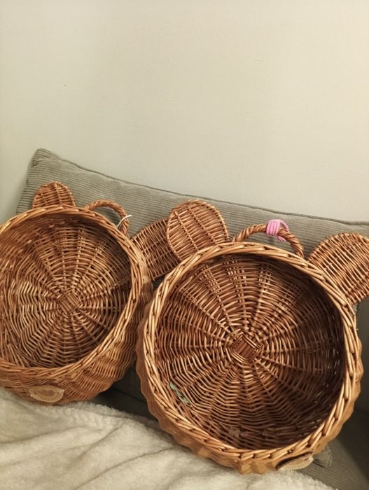 Koszyki wiklinowe misie