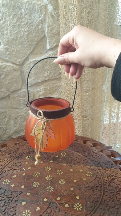 Nowy szklany jesienny świecznik T.K Maxx Hampton hit wyprzedaż glamour