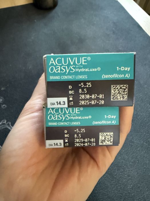 Контактні лінзи -5.25. Acuvue Oasys 1-Day with Hydraluxe