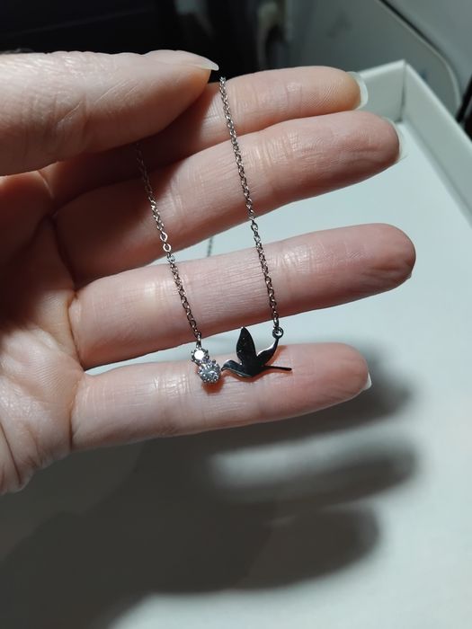 Colar com pasarinho e brilhante