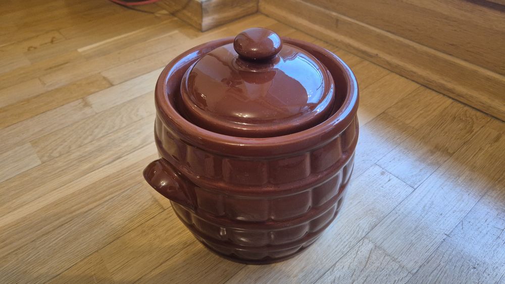 garnek kamionkowy do kiszenia kapusty, ogórków