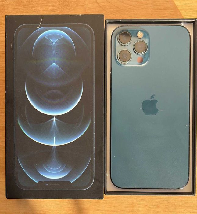 iPhone 12 Pro Max 128GB Azul – Como Novo – Caixa e Cabo Incluídos