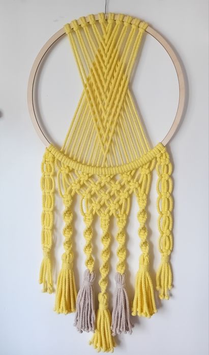 Łapacz na obręczy makrama