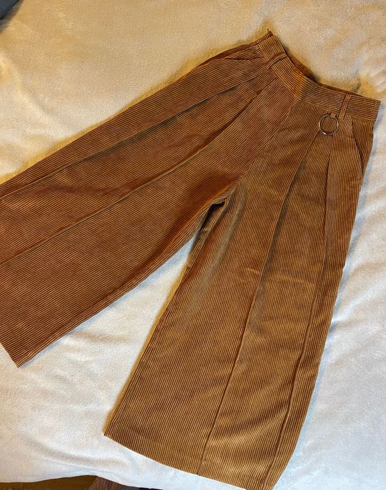 карамельні вельветові штани Only