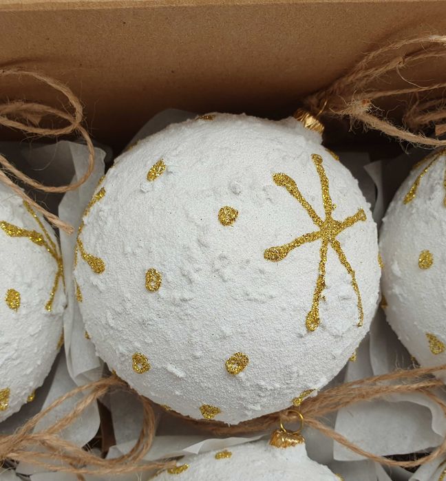 Bombki choinkowe śnieżki 80mm 8cm koty, kotki rękodzieło