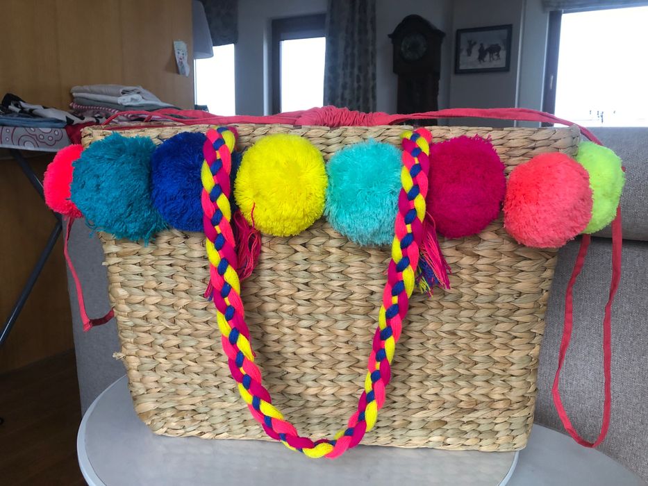 Koszyk plażowy nowy duży XXL kolorowy premium okazja