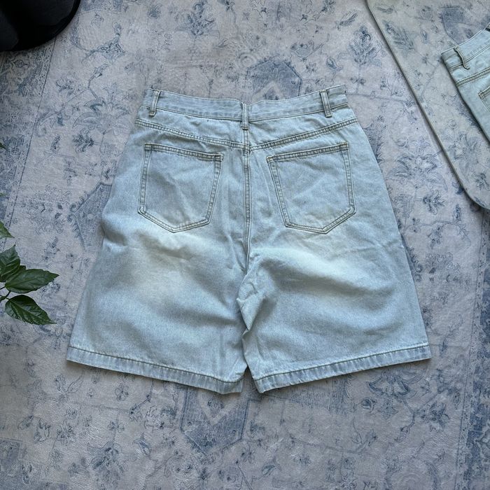 Широкі голубі джинсові шорти baggy oversized sk8 y2k jaded london skater opium rap bootcut шорты короткие old money flared оверсайз реп базові