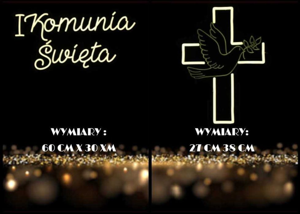 Wynajem Napis LED /Komunia/Chrzest/Urodziny/18/impreza/neon/ledon