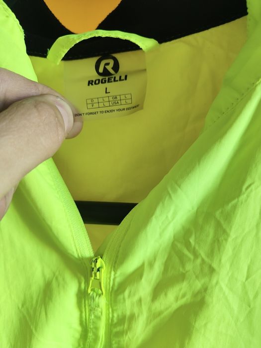 Wiatrówka rowerowa Rogelli ARIZONA, żółta odblaskowa
