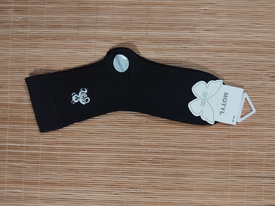 5 Par Stylowe Skarpety Damskie Bawełniane z Haftowanym  Misiem  39-42