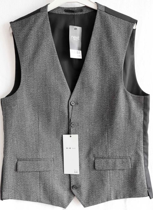 Чоловіча жилетка під піджак сіра класична Next Tailoring до костюма костюмна жилет чоловічий розмір 40R Regular L