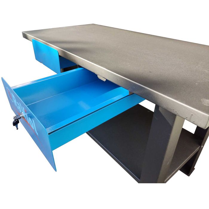 Banca Bancada Trabalho em metal c/ gavetas  robusta Dim.  1,40x0,70 mt