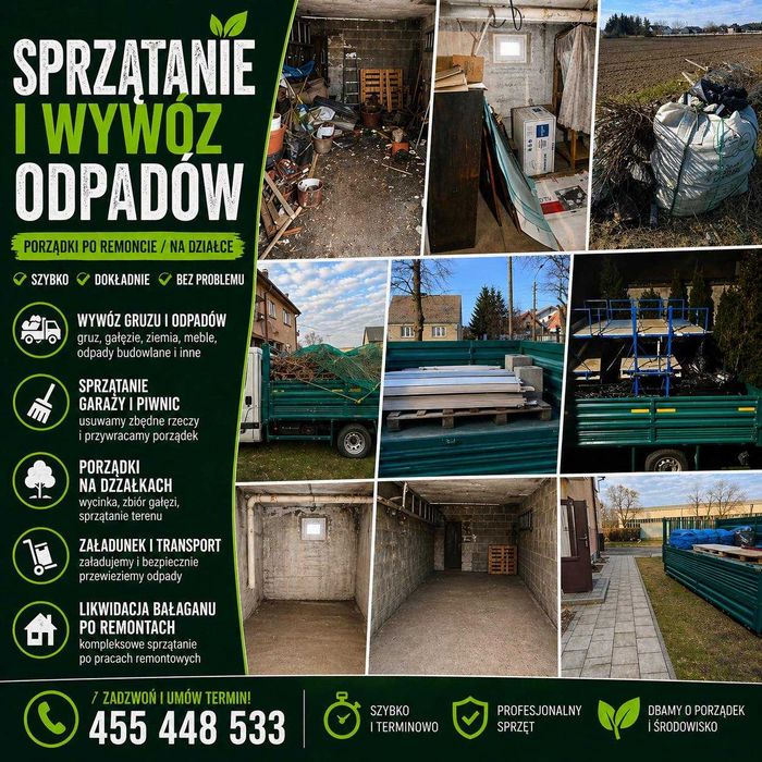 Transport i wywóz materiałów wywrotką + załadunek/ Wywóz odpadów