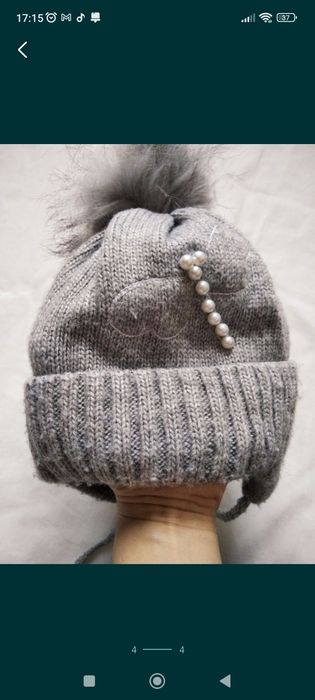 Шапка, шапочка тепла зимова на дівчинку 2-3р.