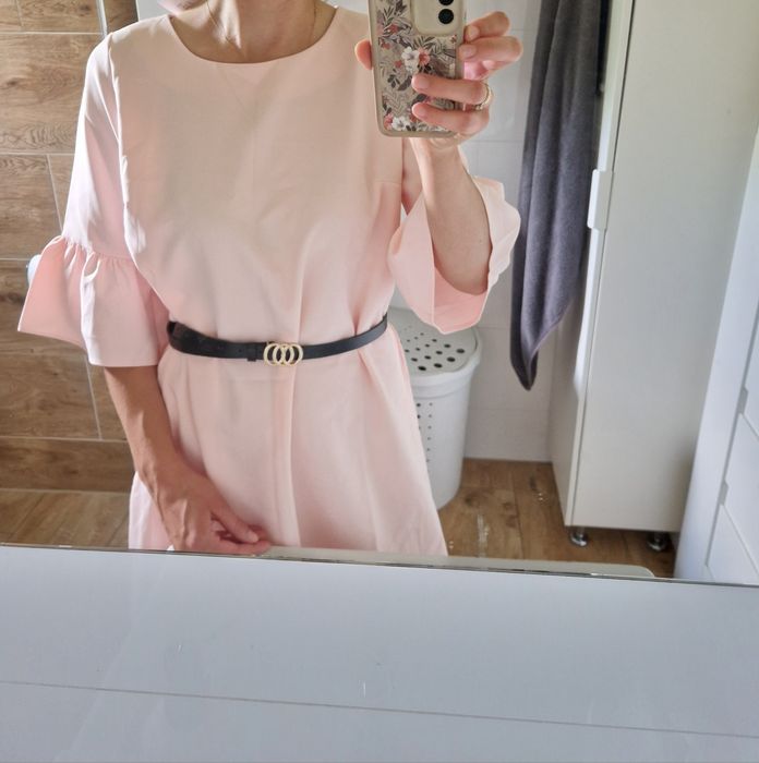 Nowa sukienka pudrowy róż 44