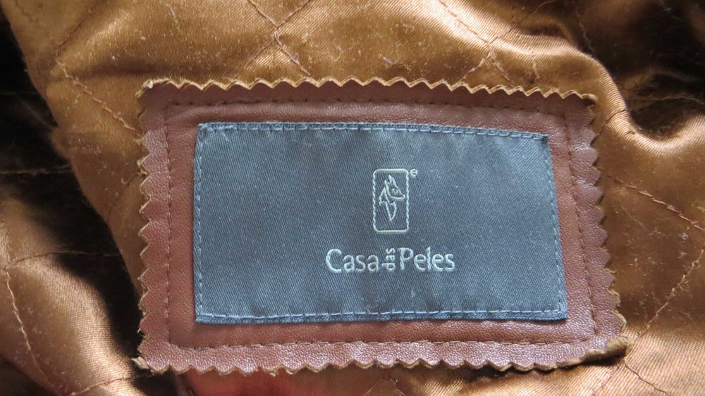 Casaco de pele homem, castanho, tamanho 50